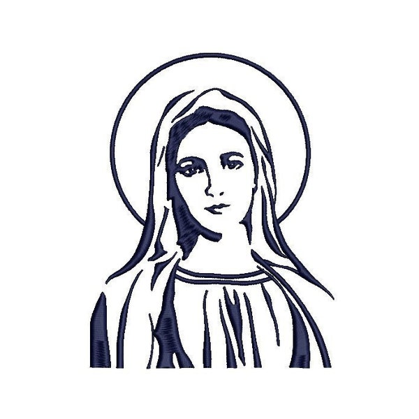 VIRGIN MARY - machine embroidery design - Instant Download