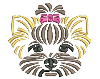 YORKSHIRE TERRIER - machine embroidery design - Instant Download