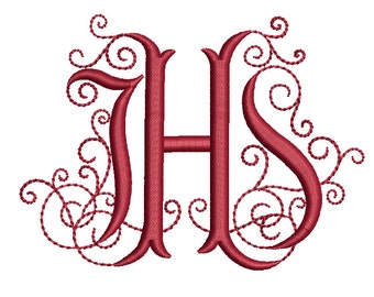 IHS - machine embroidery design - Instant Download