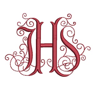 IHS - machine embroidery design - Instant Download