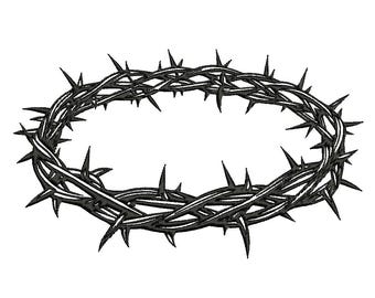 CROWN OF THORNS - machine embroidery design - Instant Download