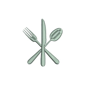 CUTLERY - Spoon, Knife, Fork - machine embroidery design - Instant Download