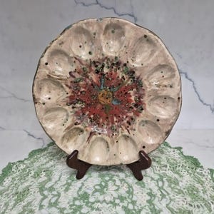 Vintage Ceramic Deviled Egg Serving Plate
