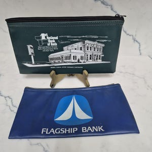 アンティーク雑貨 U.S.A. VINTAGE Bank Deposit Bag Vintage Paper Money Bank Deposit Bag First National Bank, Brown