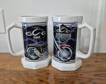 Vintage set of two Orange County Choppers New York Steins