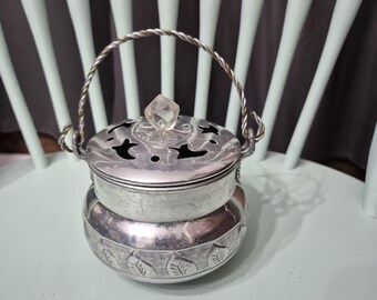 Aluminum Potpourri Pot with Lid and Acrylic Knob