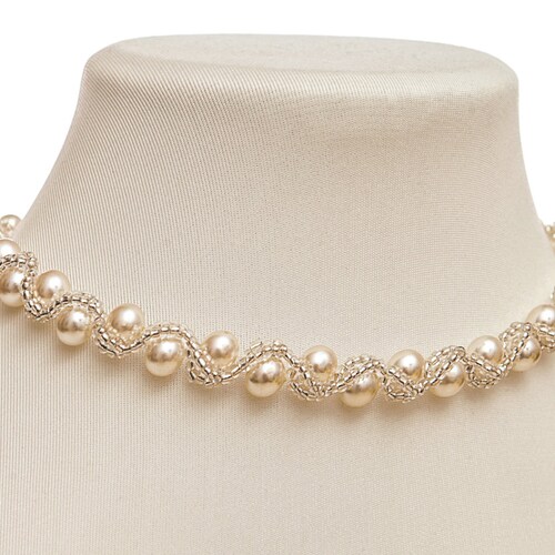 PDF Beaded Necklace Tutorial Seed Bead Crystal Pearl Etsy