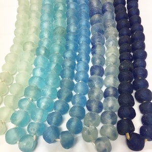 Recycled Glass, Vintage Glass Beads, African Glass Beads, Sea Glass Beads, Boho Decor