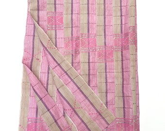 Vintage African Fabric, Pink Aso Oke textile, (Asoks) Ceremonial cloth, Morrissey Fabric
