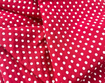 Polka dot fabric Remnant- Wholesale fabric- Discount fabric sample- Red dot cotton sample cut, upholstery weight fabric, Red home decor