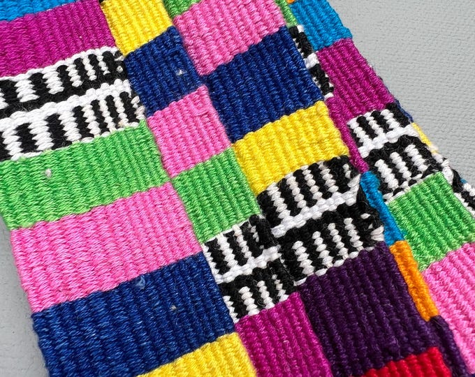 Rainbow straps, Guatemalan cotton strapping, Multi color craft supply, Hand Loomed cotton trim, purse straps, novelty rainbow colored cotton
