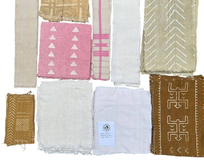 Patchwork Supplies, Mud cloth patches- fabric scraps for patchwork- quilting- crafting- African fabric samples- hand made fabrics- remnants