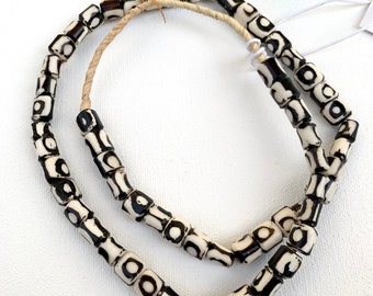 Black and White African Beads, Jewelry beads, star beads, jewelry finding, African trade beads