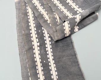 Unique hand dyed Hemp Fabric, Vintage Asian textile, coastal, boho, vintage material