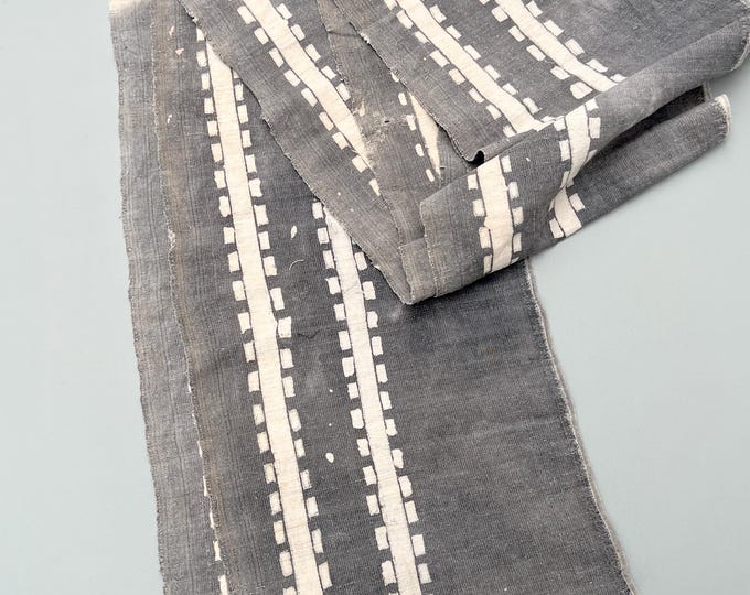 Unique hand dyed Hemp Fabric, Vintage Asian textile, coastal, boho, vintage material