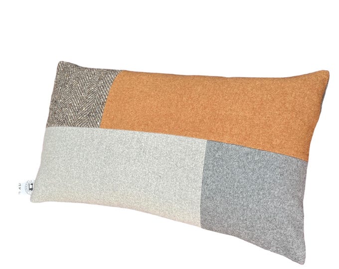 Color block wool pillow cover, modern contemporary home decor