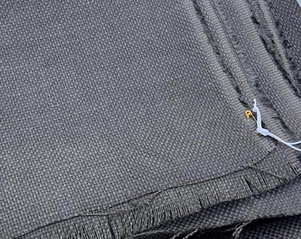 Gray linen fabric Remnant- Discount fabric end cut- 100% linen sample cut, upholstery linen, heavy weight linen for upholstery