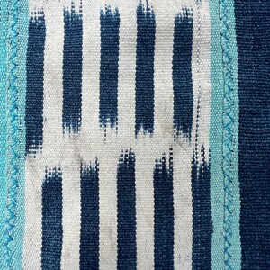 Vintage African fabric, Baule Cloth from the Ivory Coast, Blue, white mud cloth, Morrissey Fabric image 5