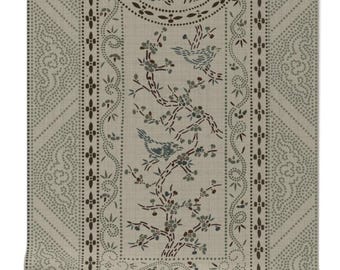 Chinoiserie birds and floral wallpaper, Peel and stick heritage revival floral wall art, Natural Asian floral wallpaper, Japanese home decor