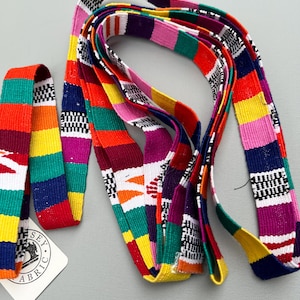 Hand-Loomed Guatemalan Cotton Trim: Rainbow Strapping, 4.5 Yards