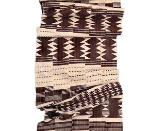 Tessuto Boho, arredamento per la casa beige e marrone, tessuto Vintage African Ashoke