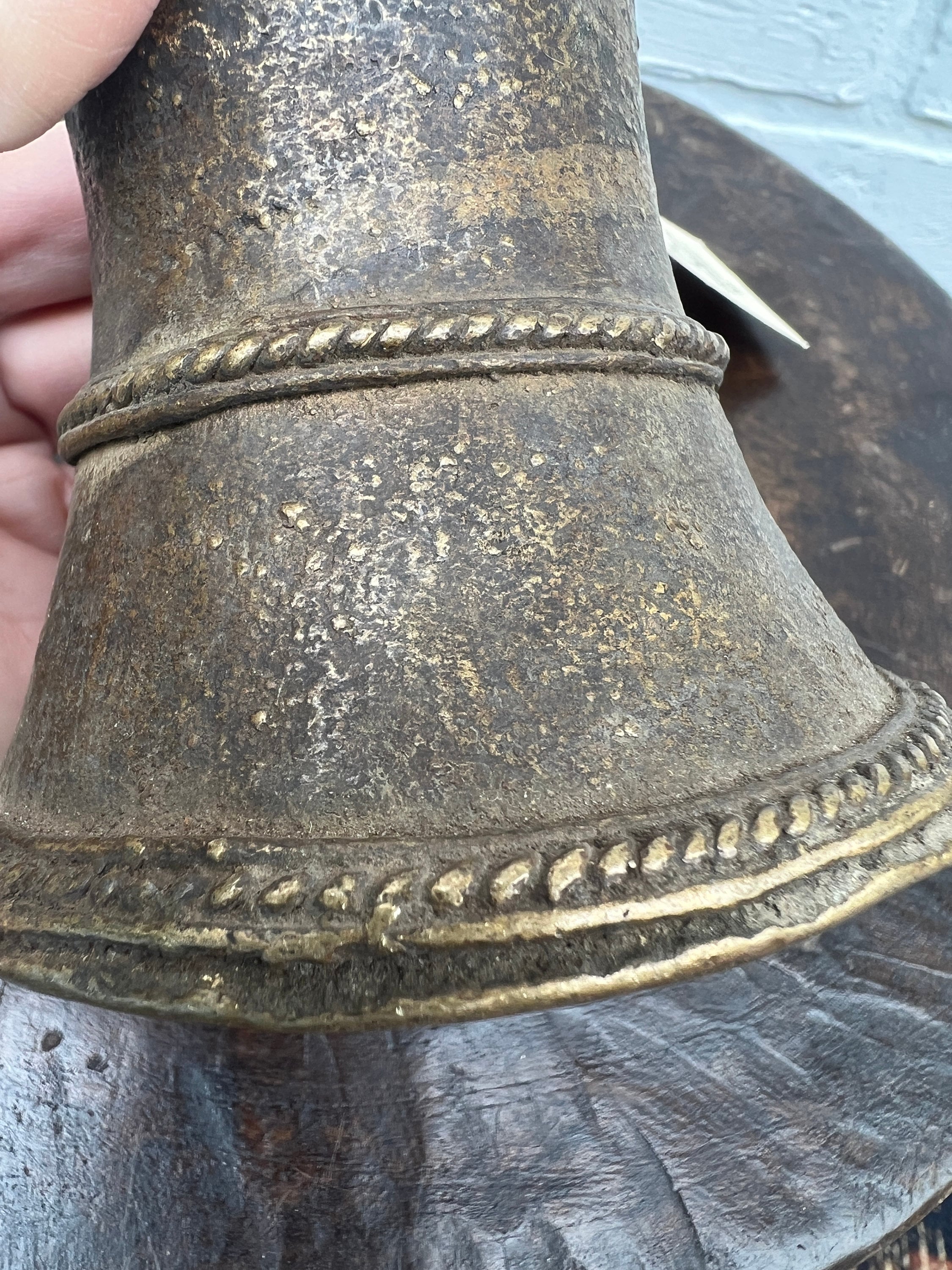 Vintage Brass Nigerian Cow Bell | Solid Brass Bell Medium