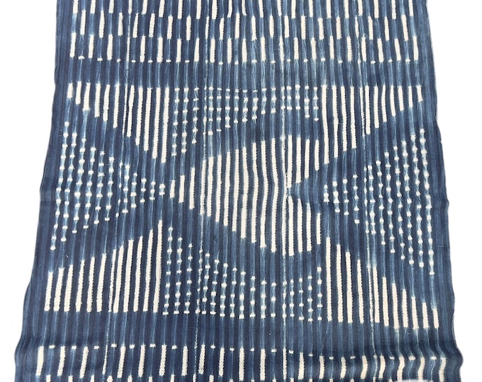African Textile, Vintage Mud Cloth, Tie dyed throw, Home Decor, African fabric, Shibori, Morrisseyfabric