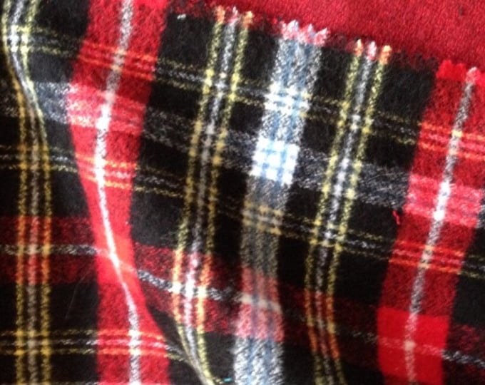 Plaid Flannel Fabric, cotton flannel, scarf or shirt fabric, hipster plaid, rocker plaid