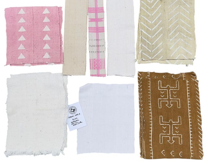 Mud cloth Remnants- fabric scraps for patchwork- quilting- crafting- African fabric samples- hand made fabrics- patchwork scraps