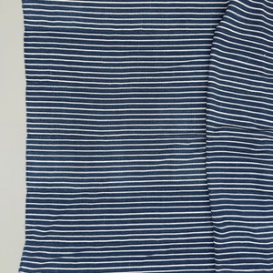 Mud Cloth striped throw, Vintage African Indigo mudcloth fabric, blue and white stripes image 6