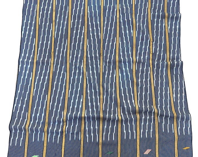 Mudcloth fabric, Vintage Baule Cloth, Ivory Coast of Africa fabric, Blue, yellow, and Pink mud cloth, Morrissey Fabric