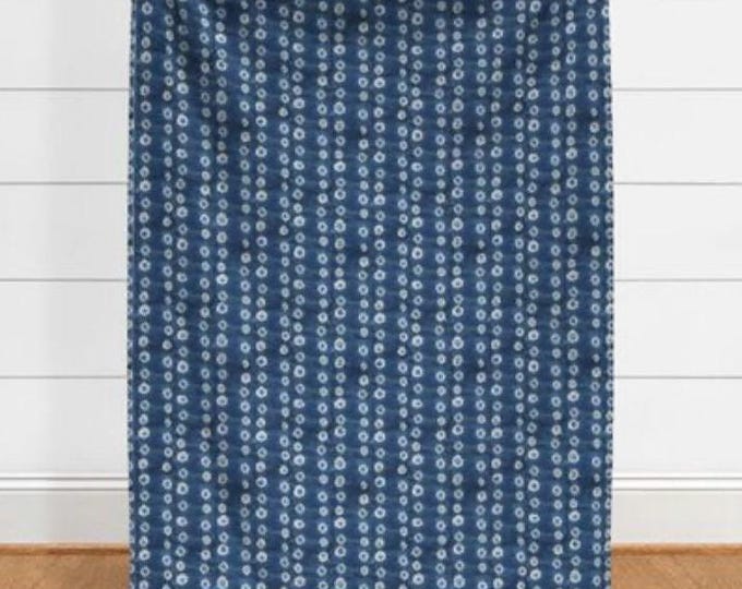 Mud cloth design, shibori cotton denim, Blue and white fabric, upholstery, cut and sew fabric