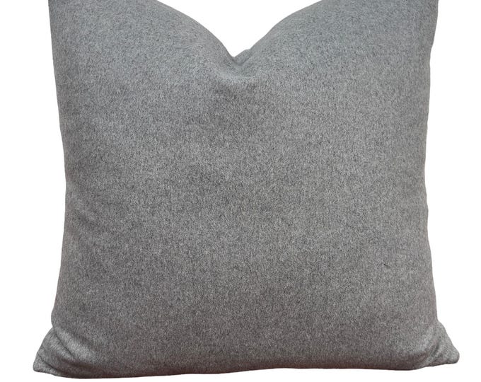 Wool pillow covers in gray, Modern contemporary home or refined farmhouse pillows