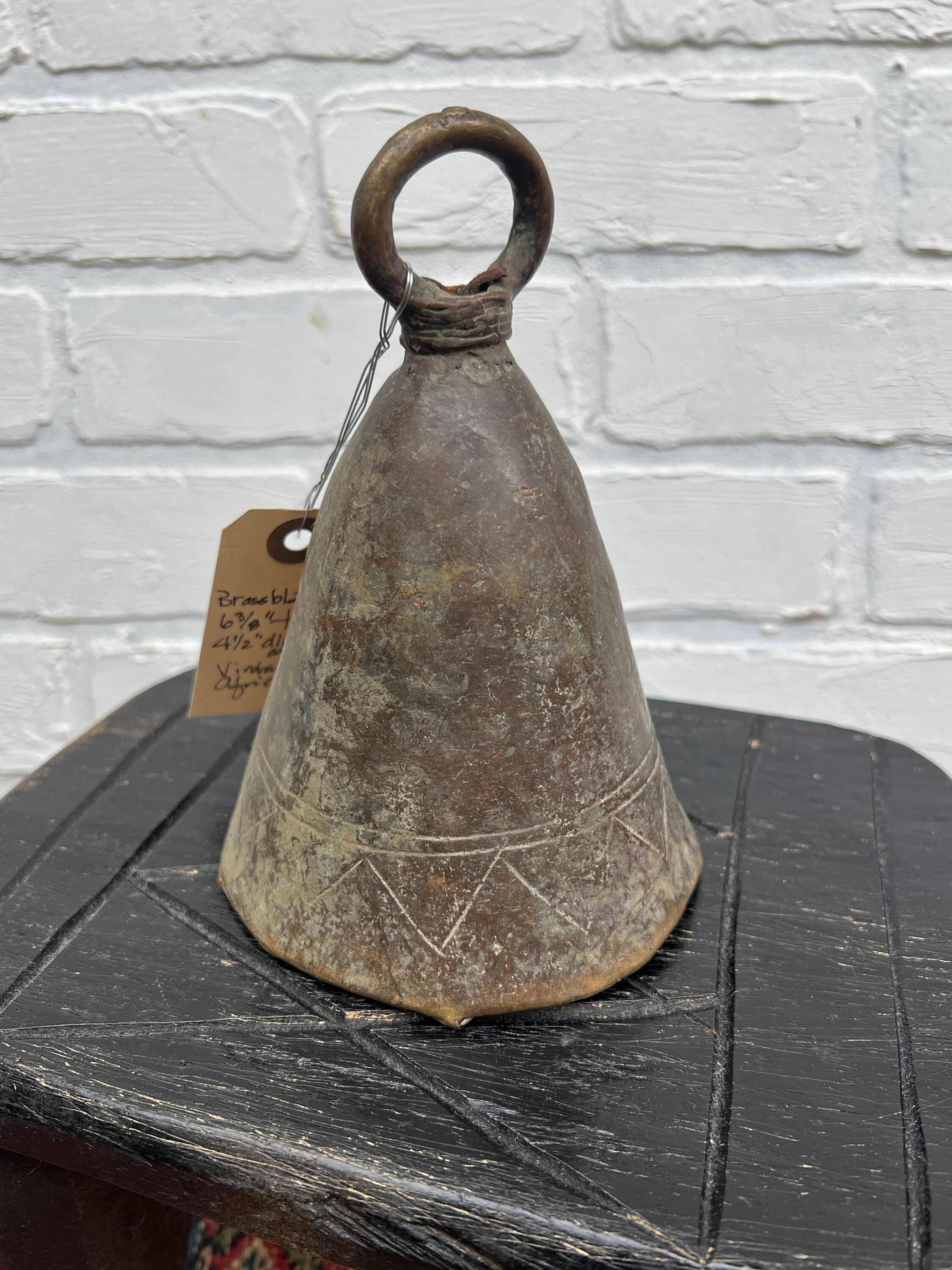 Vintage cow bells, Set of 3 Bronze Bells, Rustic African Hand Made