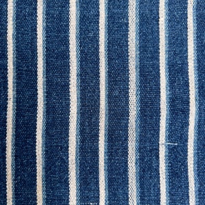 Mud Cloth striped throw, Vintage African Indigo mudcloth fabric, blue and white stripes image 8