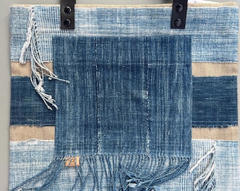 Denim fringe purse- jeans tote- leather handle upcycled tote- patchwork shoulder bag- vintage denim shopper- mothers day gift tote
