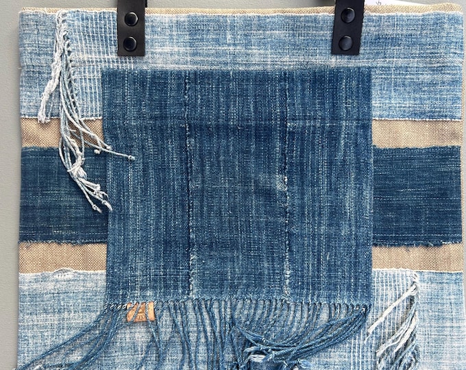 Denim fringe purse- jeans tote- leather handle upcycled tote- patchwork shoulder bag- vintage denim shopper- mothers day gift tote