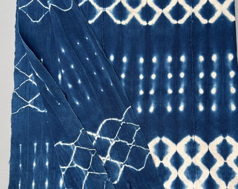 Vintage African Indigo Schlamm Tuch werfen, Boho Wohnkultur mit Fransen, afrikanischer Stoff werfen