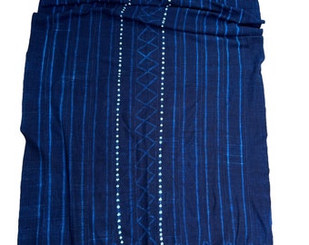 Blue blanket with fringe, Jean throw blanket, recycled jean blanket, Dark Blue cotton throw blanket, distressed denim blanket, navy blue