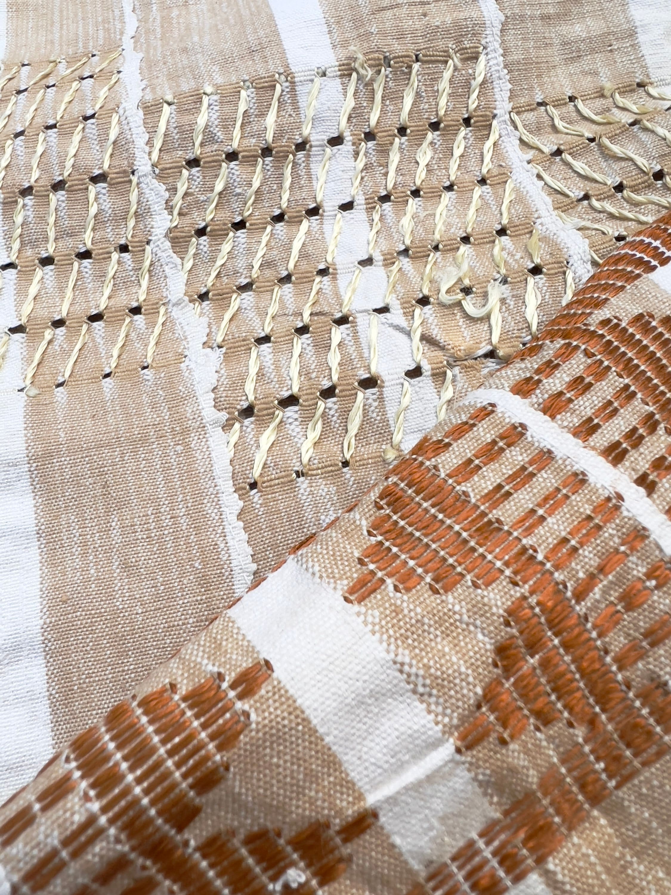 Vintage African Mud Cloth Fabric from Yoruba, Asoke Textile with Rust