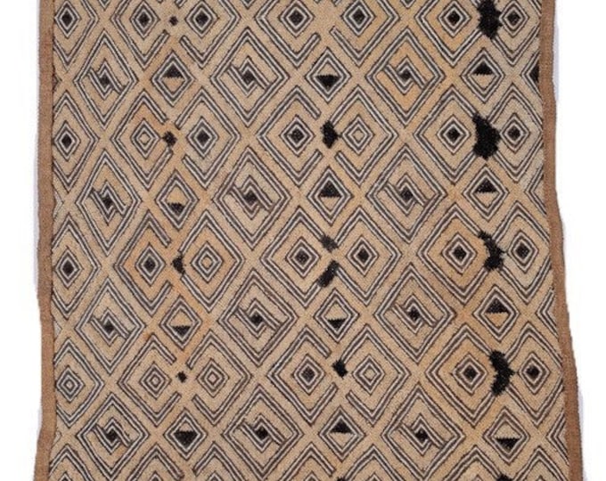 Vintage Kuba Cloth, Shoowa textile, Wall Decor | Rug Wall Hanging | African Tribal Tapestry, Morrissey Fabric