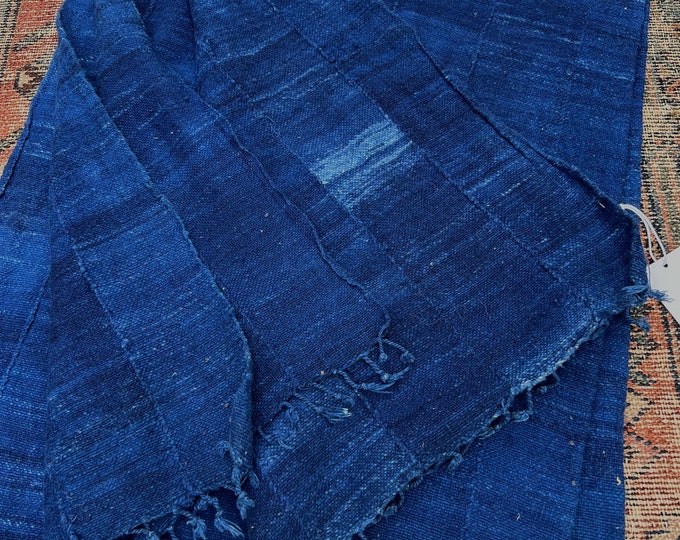 Vintage African Mud Cloth, Indigo Blue Mudcloth, Tribal indigo throw, Modern Mud, Morrissey Fabric