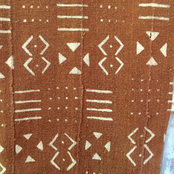 Mud Cloth, Rust Color, Mud Cloth Throw, Mud Cloth rug, Pre-washed/Pre-shrunk, Tribal Print, Home Decor