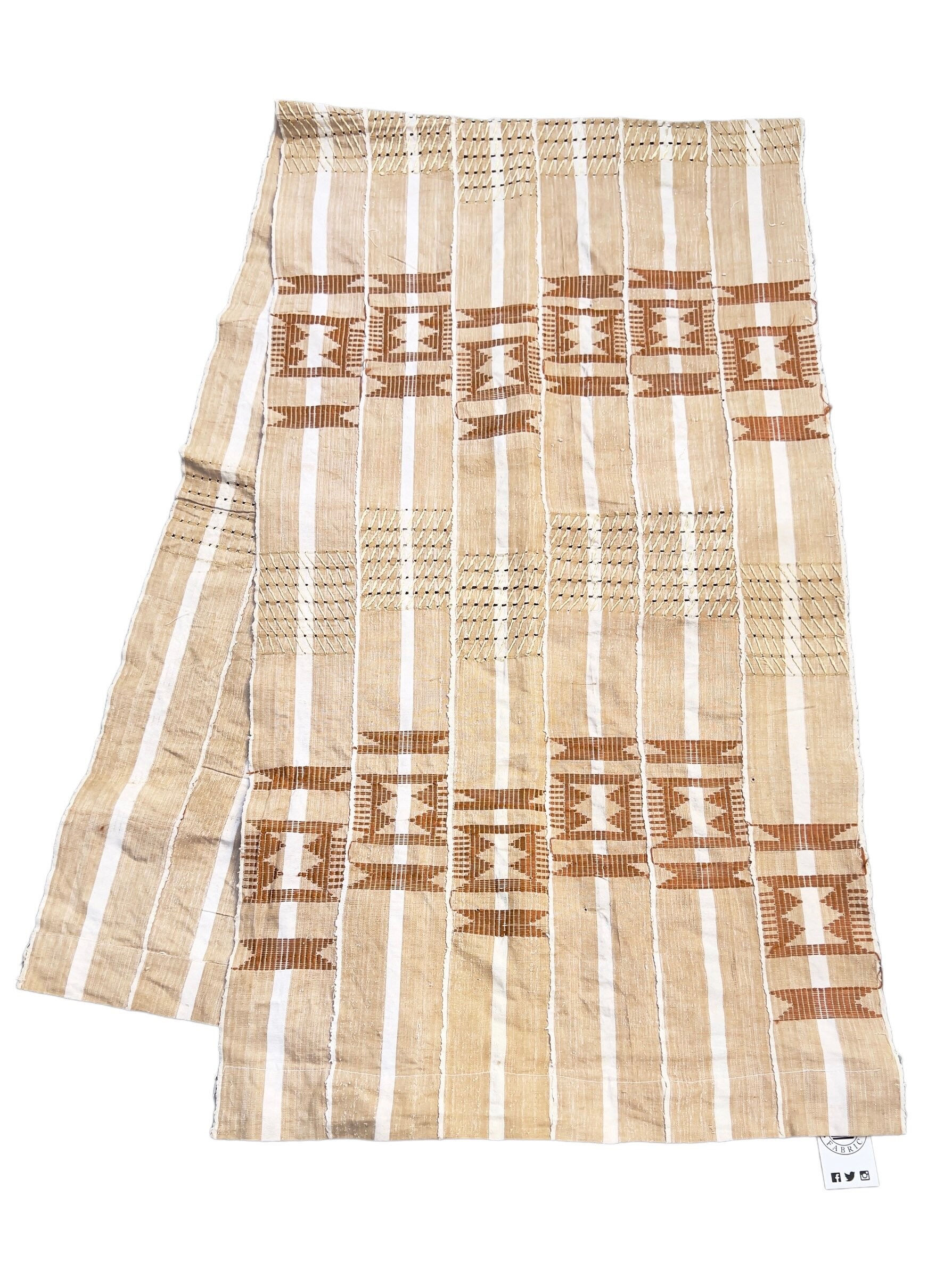 Vintage African Mud Cloth Fabric from Yoruba, Asoke Textile with Rust
