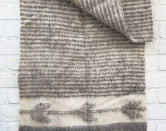 Guatemalan Fabric Remnant, Gray Wool Blanket Piece, Hand-woven Natural Wool Fabric, Morrissey Fabric