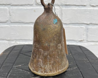 Bronze cow bell, rustic hand made farmhouse bell, Home Decor