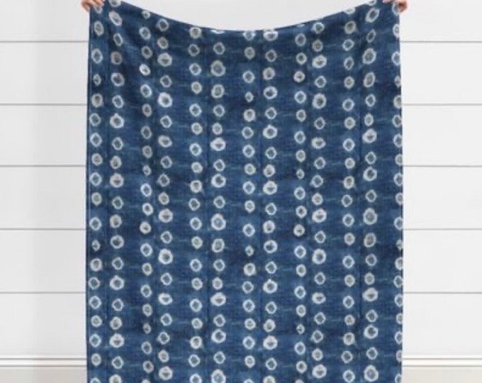 Boho fabric cotton mud cloth design, Blue and white fabric, upholstery, cut and sew fabric