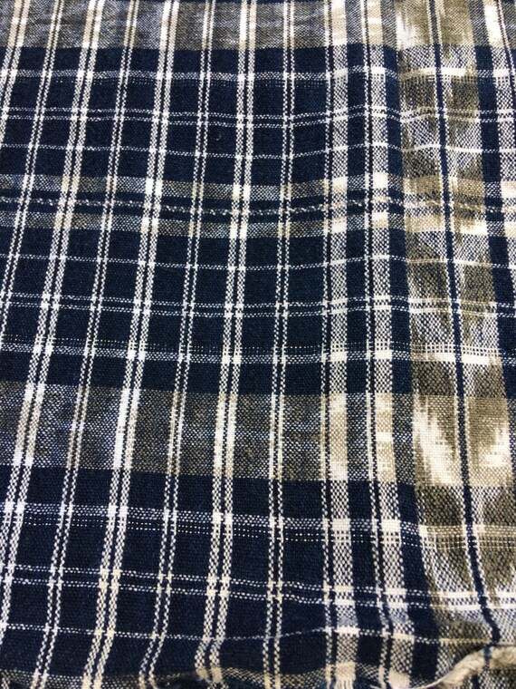 Tissu guatémaltèque, Vintage coton, bleu, blanc, noir d’éclat, Ikat, soupçon d’éclat, noir Boho Home Decor 5ee07d Tissu guatémaltèque, Vintage coton, bleu, blanc, noir d’éclat, Ikat, soupçon d’éclat, noir Boho Home Decor 5ee07d