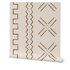 Bohemian wallpaper, African mud cloth housewarming gift peel and stick wall art