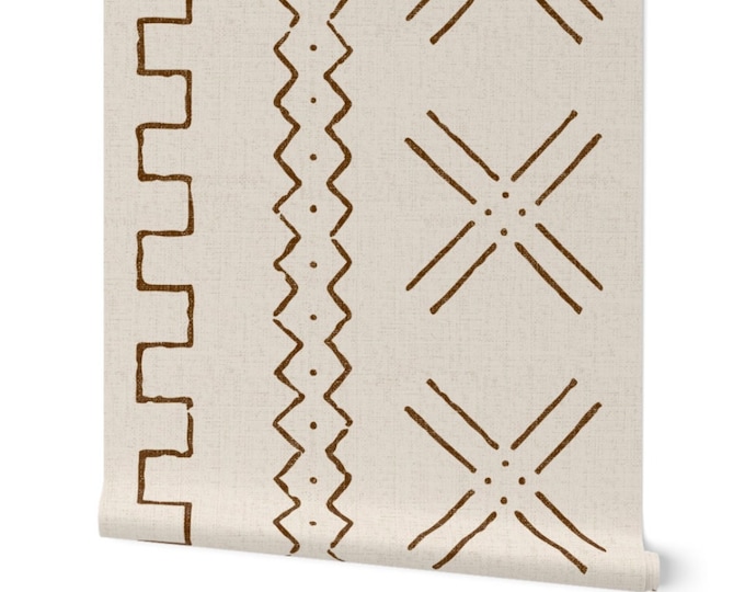 Bohemian wallpaper, African mud cloth housewarming gift peel and stick wall art